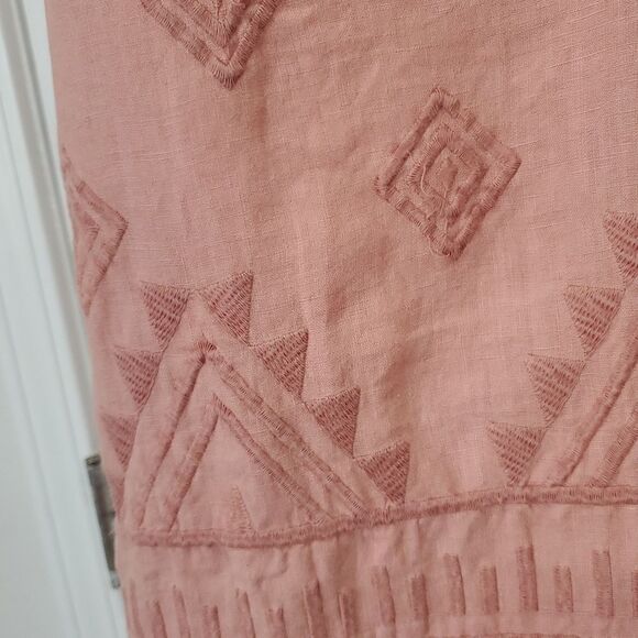 C&C California Sleeveless Artesian 100% Linen Embroderied Midi Drsss, Med - Picture 3 of 6